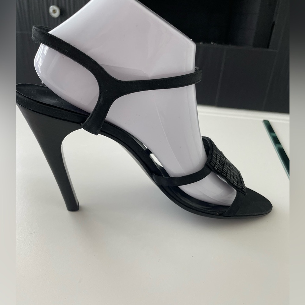 Gucci Black Ankle Strap High Heels Sandals With Swarovski Crystals Us 11 View 6